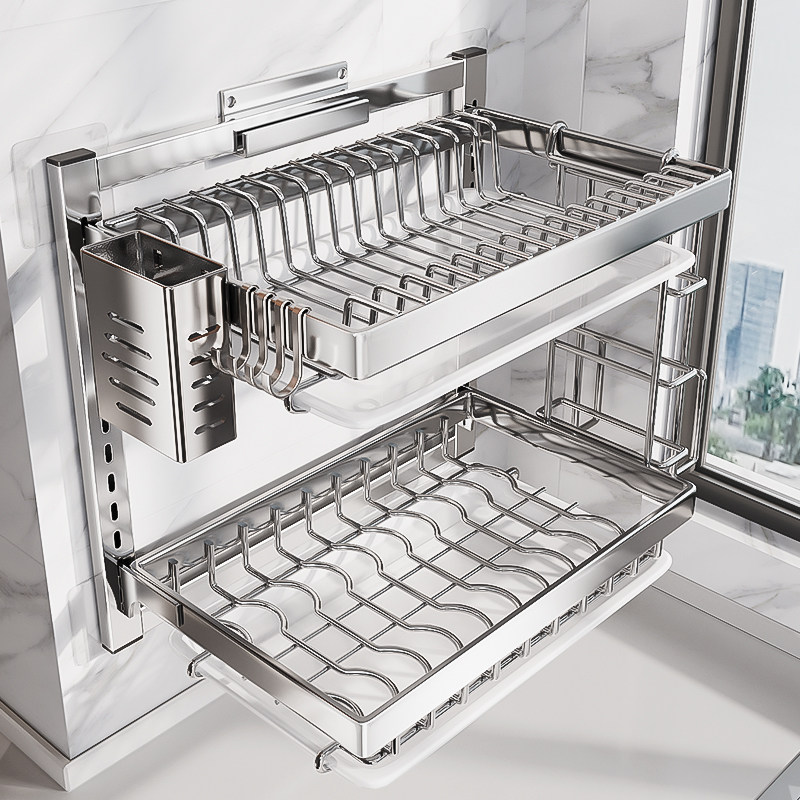 不锈钢厨房置物架碗碟收纳架壁挂式免打孔沥水架放碗筷碗盘碗架,厨房/烹饪用具,碗架,淘宝优惠券,粉丝福利购,淘宝优惠卷