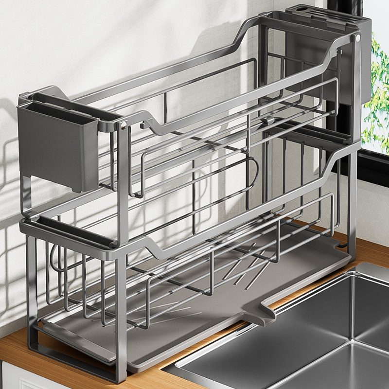 厨房夹缝隙碗碟置物架极超窄款碗盘筷沥水篮水槽边多功能收纳碗架