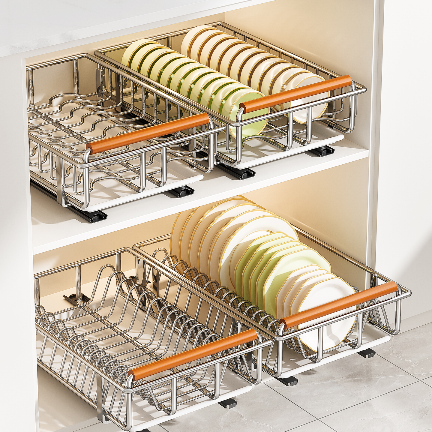 【国家补贴】【柜内抽拉碗碟架】