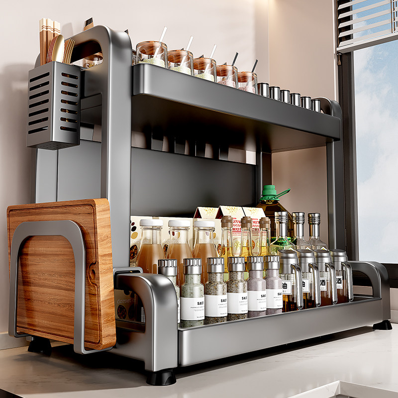 2025新款厨房调料品置物架台面多功能油盐酱醋调味罐子收纳盒刀架,厨房/烹饪用具,调料置物架,淘宝优惠券,粉丝福利购,淘宝优惠卷
