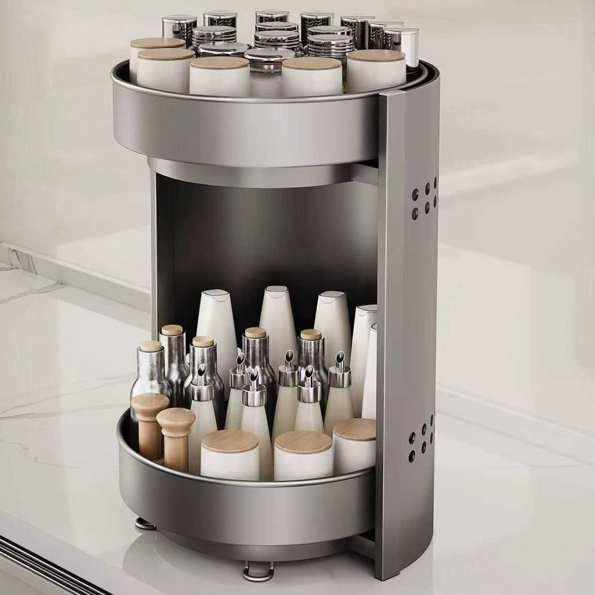 厨房旋转调料品置物架多功能调味瓶多层台面油盐酱醋转角收纳架盒,厨房/烹饪用具,调料置物架,淘宝优惠券,粉丝福利购,淘宝优惠卷
