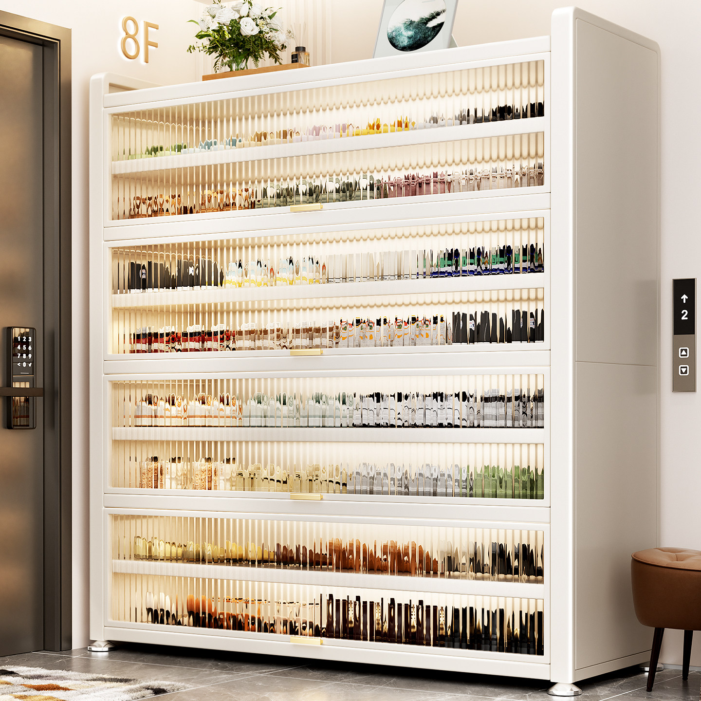 2025新款鞋柜家用门口一体靠墙多层入户玄关带门防尘钢制收纳鞋架,住宅家具,鞋架,淘宝优惠券,粉丝福利购,淘宝优惠卷