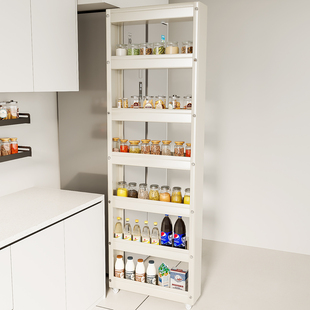 新款门后极窄缝隙收纳柜厨房夹缝置物架冰箱侧边卫生间抽拉小推车