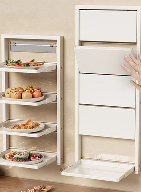 2026新款厨房备菜置物架多层折叠火锅食材配菜盘家用壁挂收纳架子