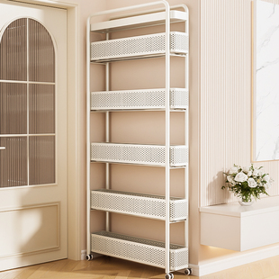 门后夹缝置物架抽拉收纳柜10cm冰箱侧小推车超薄极窄缝隙厨房架子