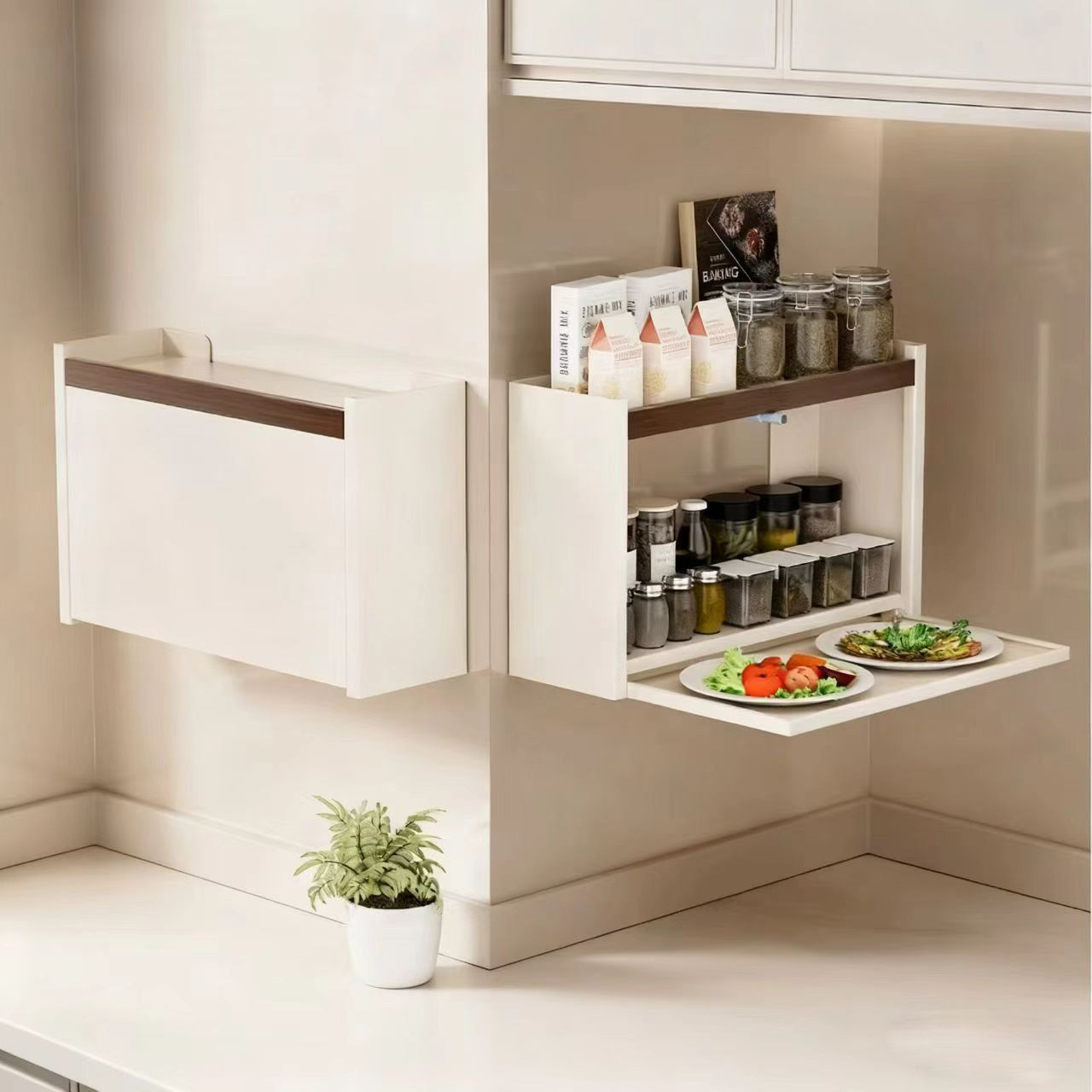 厨房调料品置物架壁挂式可下拉多功能储物架橱柜下多层备菜收纳架,厨房/烹饪用具,厨房置物架/置物柜/角架,淘宝优惠券,粉丝福利购,淘宝优惠卷