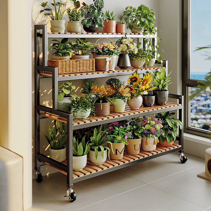 花架置物架阳台花架子客厅落地式可移动室内多层多肉一体花盆托架,收纳整理,整理架/置物架/收纳架,淘宝优惠券,粉丝福利购,淘宝优惠卷