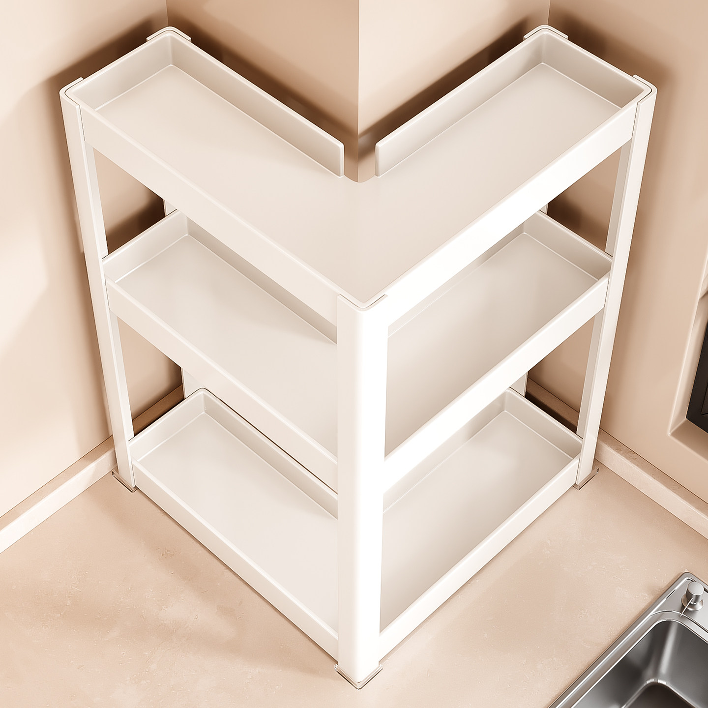 德国厨房转角调料品置物架多功能90度台面拐角刀架调味料收纳放置