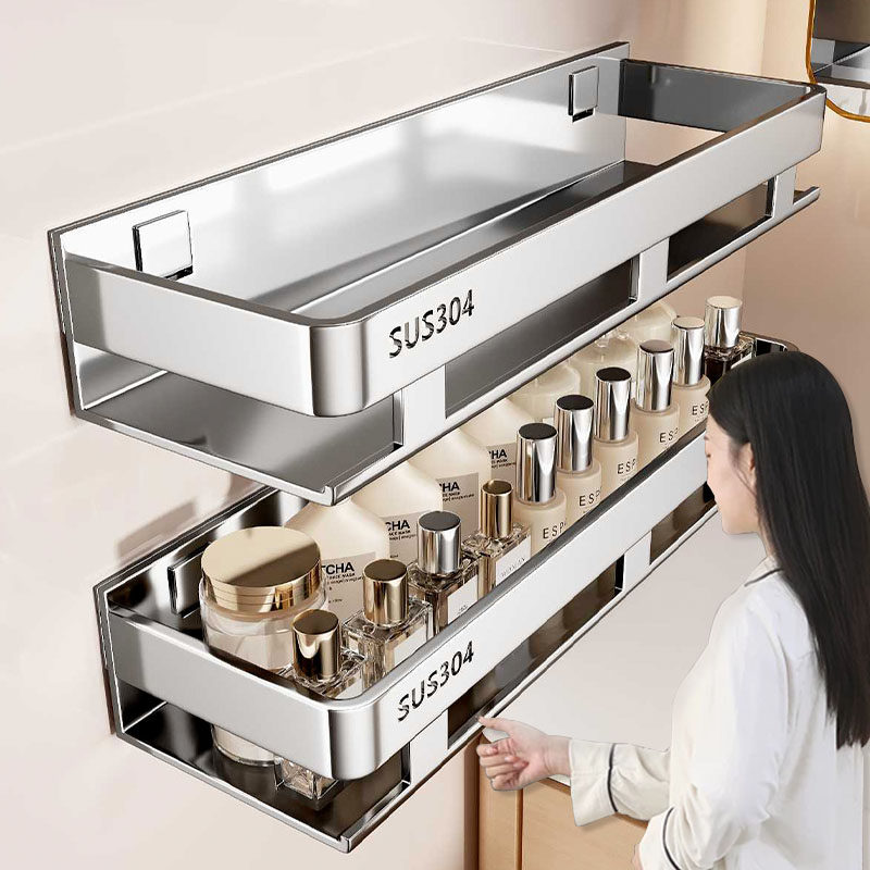 304不锈钢卫生间浴室置物架免打孔壁挂墙上厕所洗手间洗漱收纳架,家装主材,浴室角架,淘宝优惠券,粉丝福利购,淘宝优惠卷