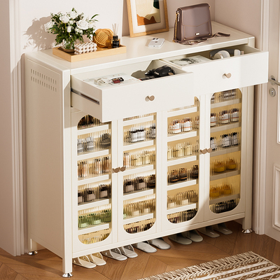 2025新款鞋柜钢制家用门口多层室内玄关收纳柜一体靠墙防尘鞋架子