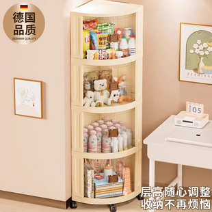 卧室多功能收纳架落地置物架儿童零食小推车收纳柜角落三角墙边柜