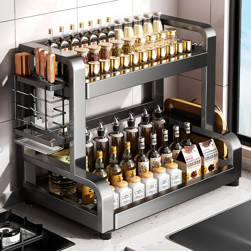 厨房调料品置物架筷子刀架台面多功能油盐酱调味瓶罐收纳盒调料架,厨房/烹饪用具,调料置物架,淘宝优惠券,粉丝福利购,淘宝优惠卷