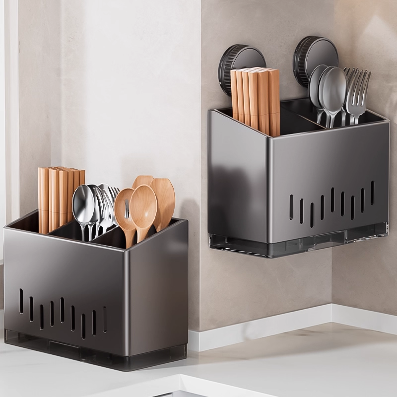 【强力吸盘】【不锈钢筷子筒】