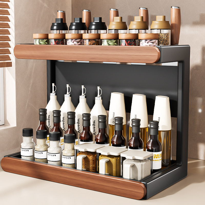 中古风厨房调料品置物架多层台面多功能调料瓶罐放油盐酱醋收纳架,厨房/烹饪用具,调料置物架,淘宝优惠券,粉丝福利购,淘宝优惠卷