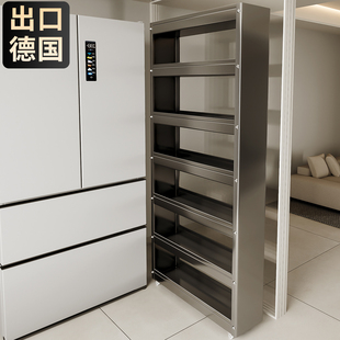 10cm厨房夹缝置物架冰箱侧边门后极窄缝隙超薄抽拉小推车收纳柜子