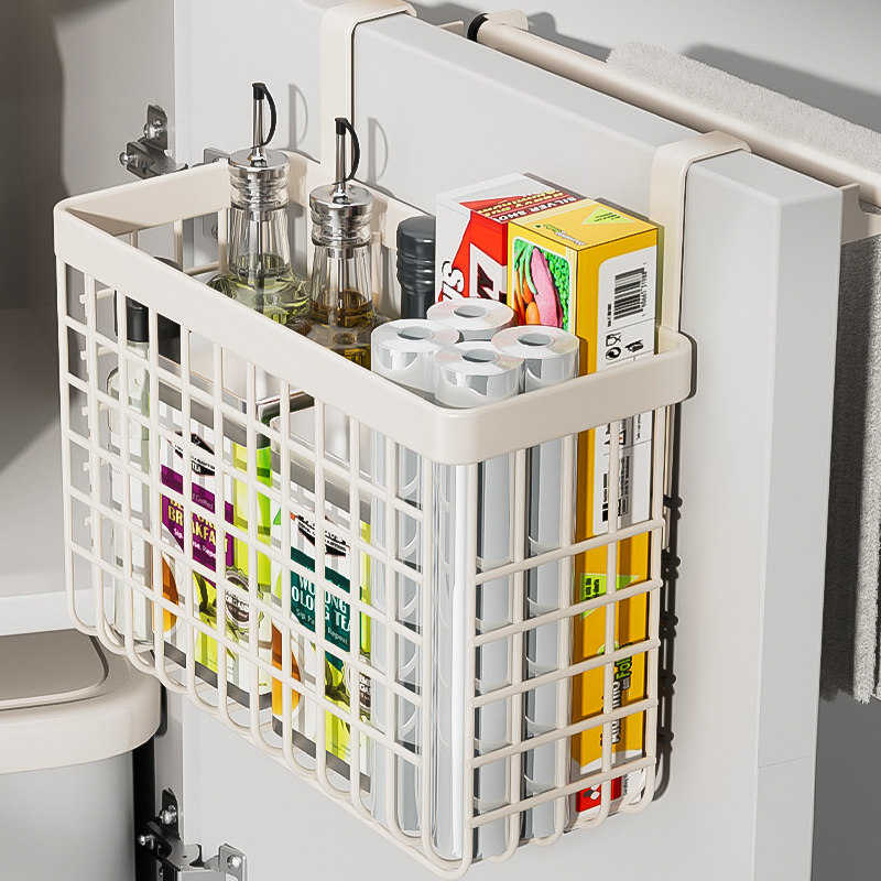 厨房置物架橱柜门内侧收纳盒保鲜膜袋挂篮壁挂式姜蒜调料收纳神器,厨房/烹饪用具,厨房置物架/置物柜/角架,淘宝优惠券,粉丝福利购,淘宝优惠卷