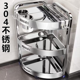 304不锈钢厨房台面调料置物架调味品三角转角多功能墙角落收纳架