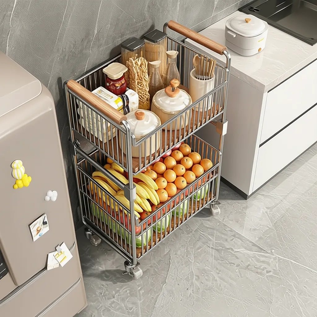 厨房菜篮子置物架新款落地多层家用放水果蔬菜架子多功能收纳推车,厨房/烹饪用具,果蔬置物架/篮/框,淘宝优惠券,粉丝福利购,淘宝优惠卷