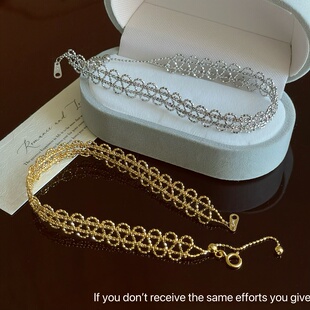 s925纯银意大利进口蕾丝手链vintage中古风法式 优雅气质简约手饰