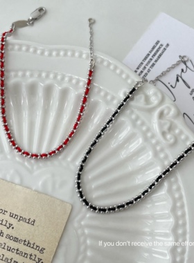 王昶同款S925纯银红绳黑绳高级感手链本命年手饰百搭ins情侣款