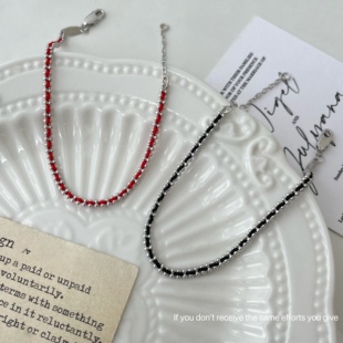 王昶同款S925纯银红绳黑绳高级感手链本命年手饰百搭ins情侣款