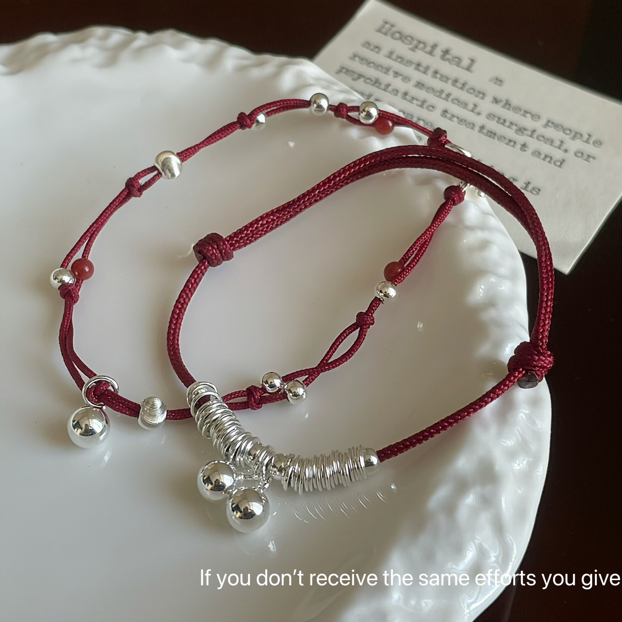 S925纯银小圆珠红绳手链女简约新中式设手工可调节,饰品/流行首饰/时尚饰品新,银饰手链,淘宝优惠券,粉丝福利购,淘宝优惠卷