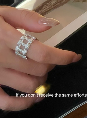 S925银云梯蝴蝶结不规则熔岩戒指欧美冷淡风开口简约设计感戒指