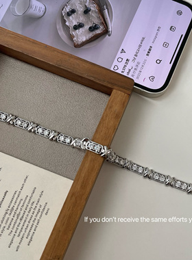 S925纯银镶嵌高碳钻石手链轻奢气质ins高级时尚百搭款小众设计