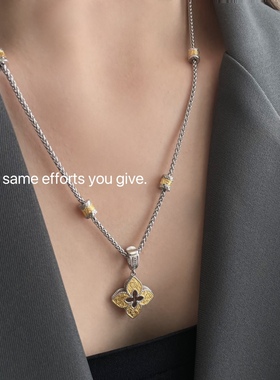 女S925纯银潮酷唐草吊坠