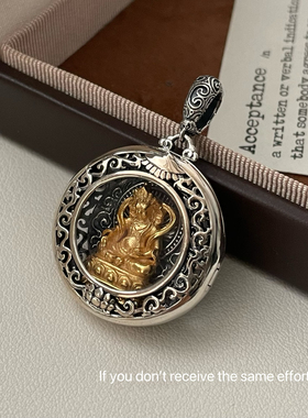 s925纯银复古做旧镂空吊坠项链挂坠泰银复古潮流个性饰品时尚百搭