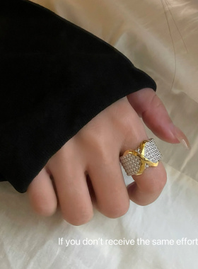 S925纯银交叉麻花戒指女轻奢小众设计高级感时尚气质百搭个性指环