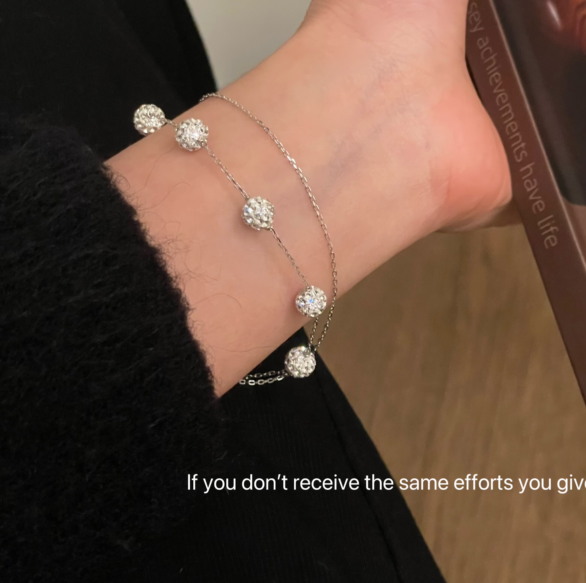 S925纯银满天星双层手链女轻奢小众设计精致手串叠戴ins简约