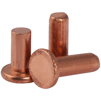 紫铜敲击式平头铆钉平锥头铜铆钉