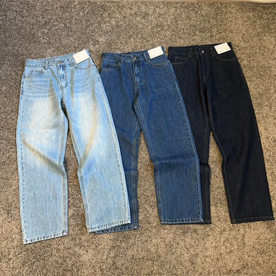 联名春季显腿长直筒斜纹牛仔裤