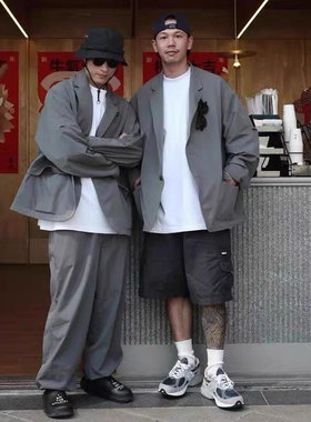 特！P1ER39改良 透气网面机能弹力宽松廓版松弛男士休闲西服外套