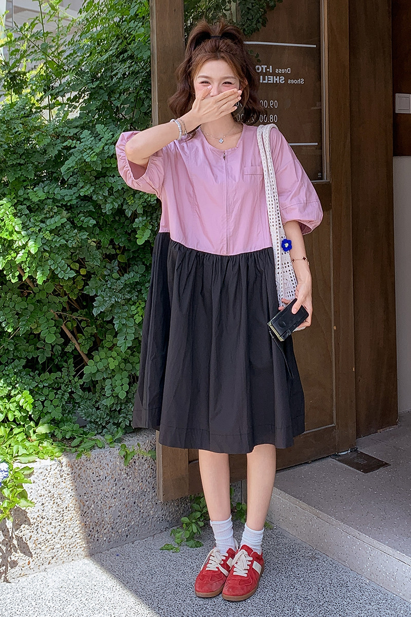 现货款号7730拼接连衣裙P135K198,女装连衣裙,2D043