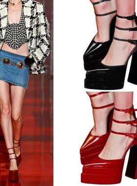 14.5cm超高跟防水台恨天高女凉鞋women high heel sandals shoes
