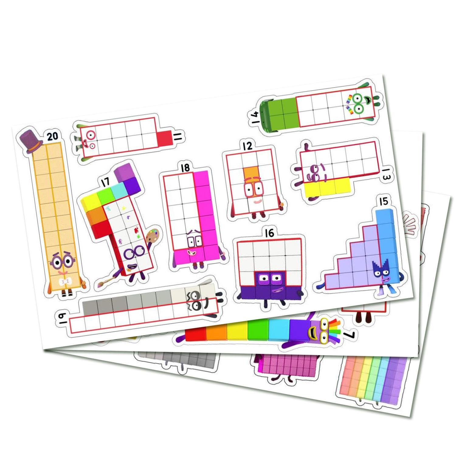 52PCS Numberblocks Cartoon Stickers Vintage For DIY Kids Chi