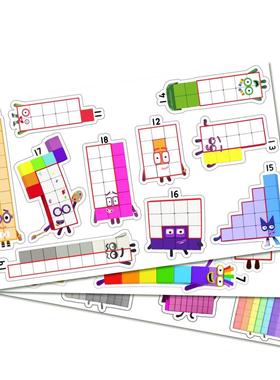 52PCS Numberblocks Cartoon Stickers Vintage For DIY Kids Chi