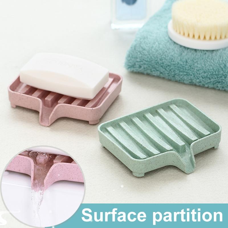 Sponge Holder PP Wheat Straw Storage Rack Drain Soap Box Tra