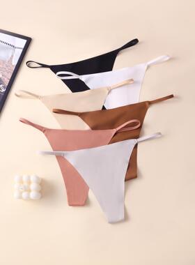 细带丁字裤欧美内裤性感G string thong 冰丝无痕T型裤美式夏新款