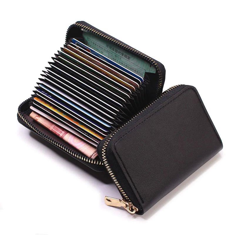 Business Card Holder Wallet Women/men Black Bank/ID/Credit C