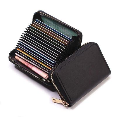 Business Card Holder Wallet Women/men Black Bank/ID/Credit C