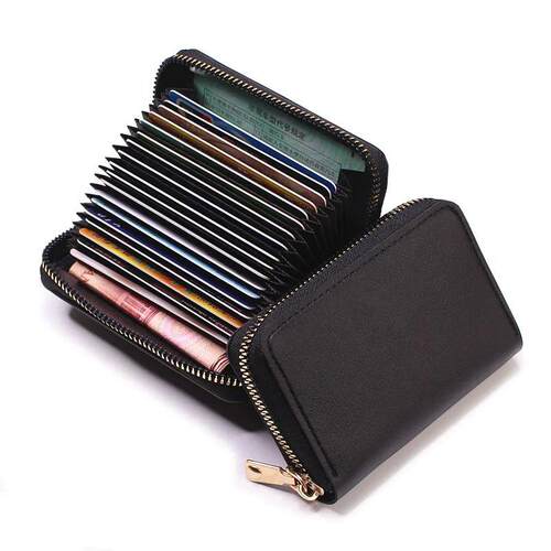 Business Card Holder Wallet Women/men Black Bank/ID/Credit C