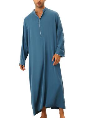 Arab men's shirt Muslim long robe clothes 简约休闲长袍衫