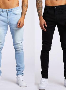 Jeans Denim Black Trousers pants for men Mens Casual Loose