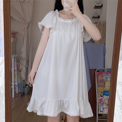 Real price Princess lovely solid summer thin short sleeve Nightgown