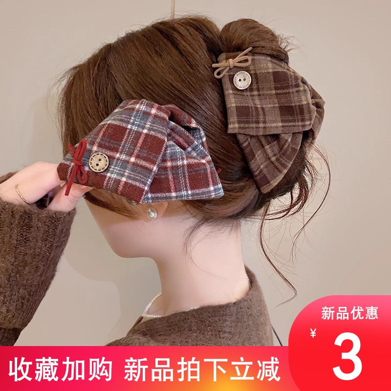 韩系设计蝴蝶结抓夹发鲨鱼夹子