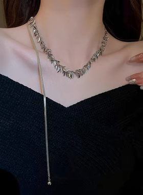 合金材质麦穗亮片项链女