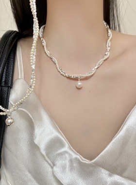 unbeaten双层珍珠锁骨链轻奢